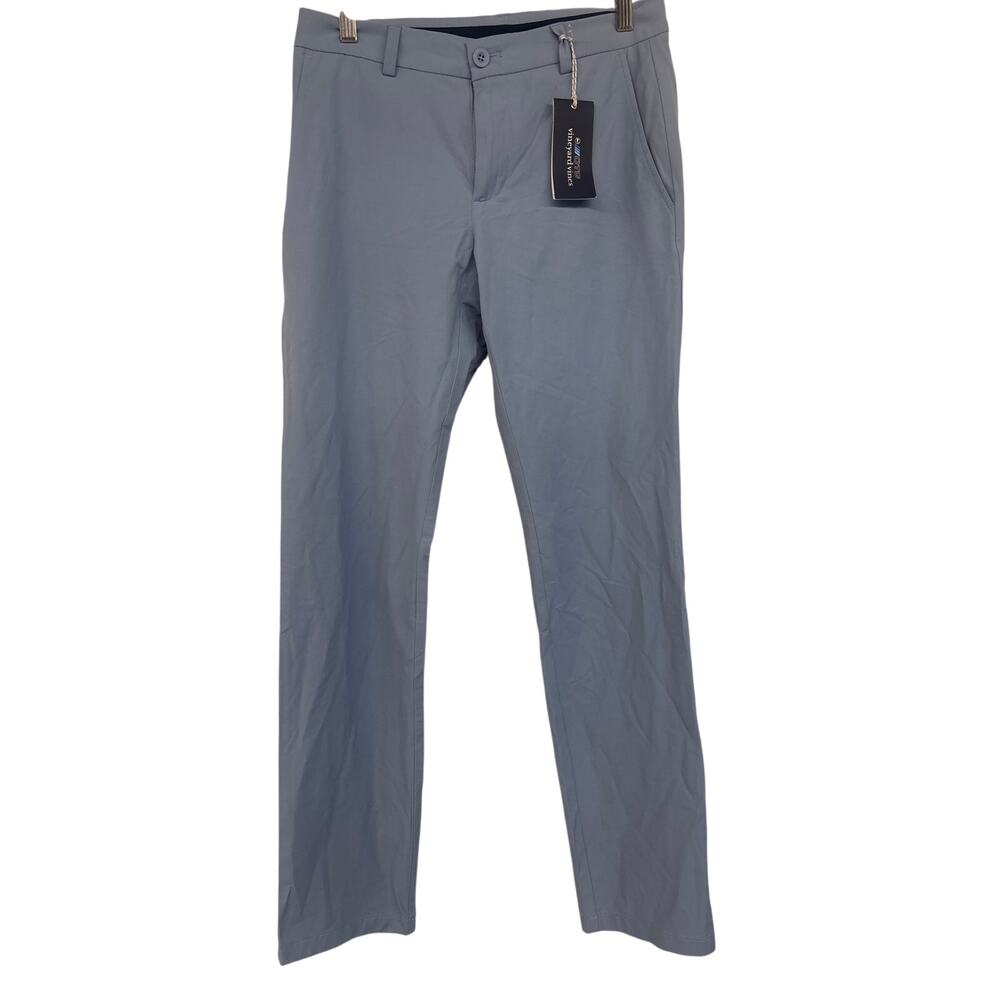 new NWT Vineyard vines Sz 28x32 on the go tech sharkskin blue mens trousers